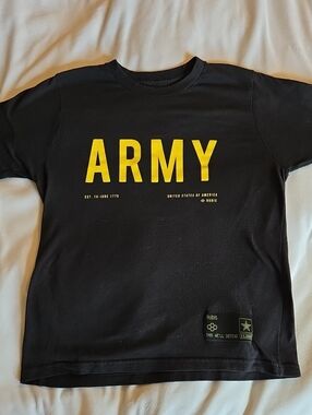 RUDIS Kid's ARMY Graphic Tee - Black with Yellow Lettering